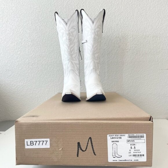 Lane MEGAN MORONEY Smokeshow Womens Cowboy Boots 5.5 White Western Cowgirl Tall - Picture 13 of 14